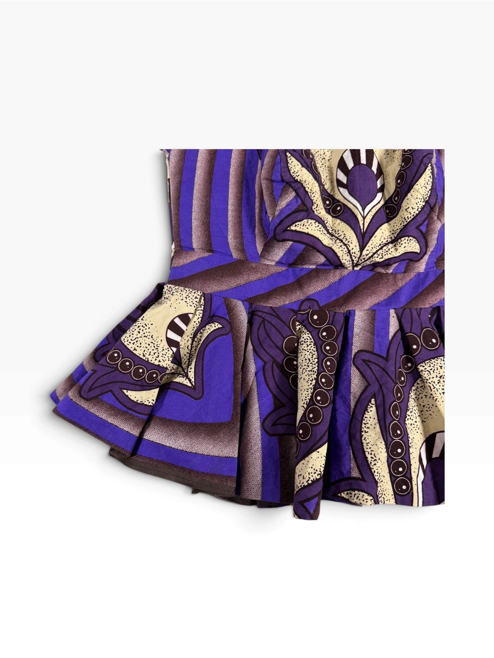 African Ankara Wax Print Peplum Blouse for Women - Picture 3 of 7